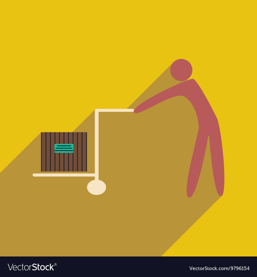 Flat with shadow icon and mobile application cargo