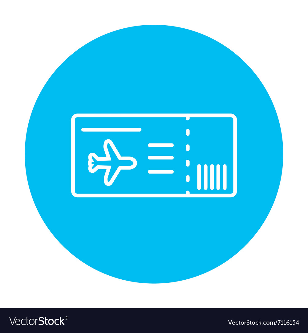 Flight ticket line icon