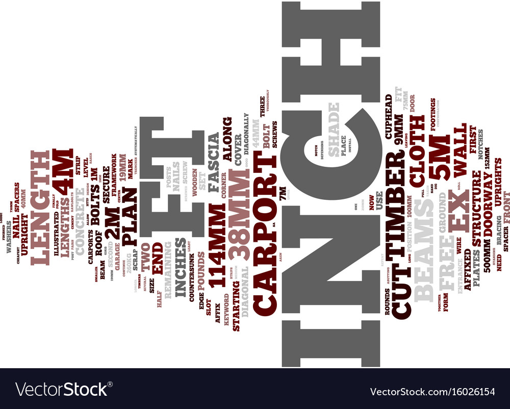 Free Carport Plan Text Background Word Cloud Vector Image