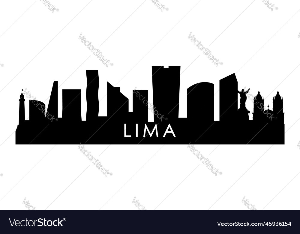 Lima skyline silhouette black city design