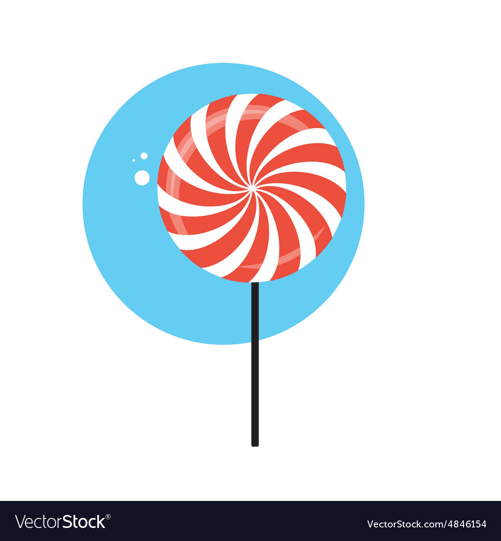 Line icon with flat graphics element of sweet