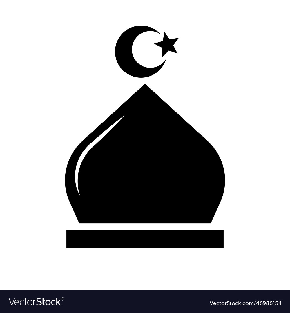 Modern mosque silhouette icon or islam Royalty Free Vector