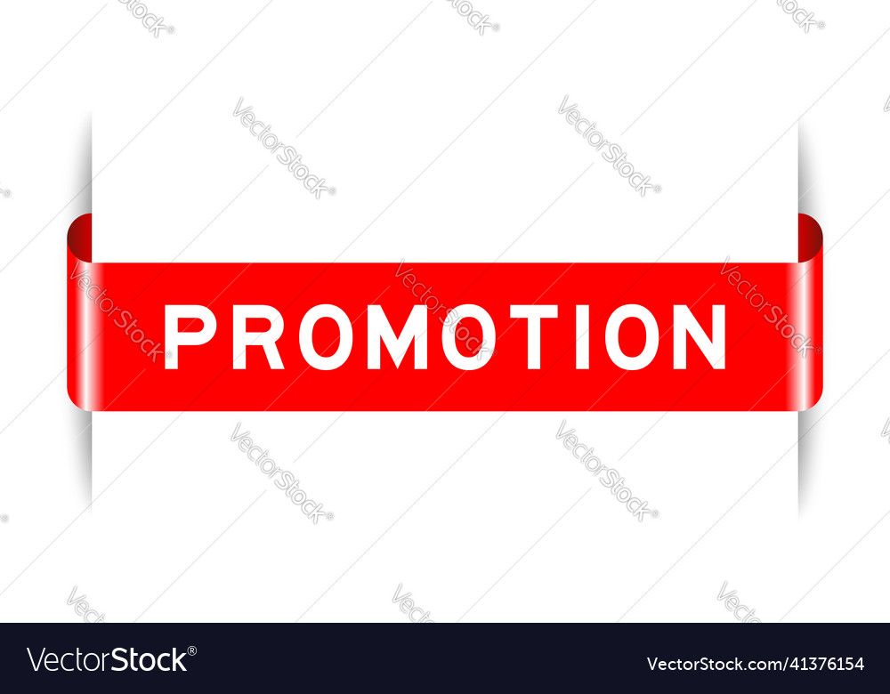 Red color inserted label banner with word