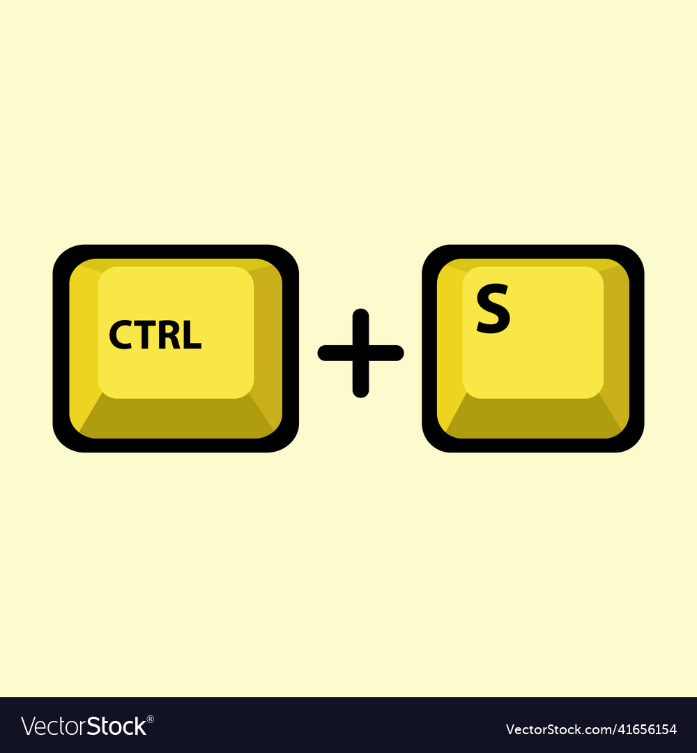 Save control button vector image Save control button
