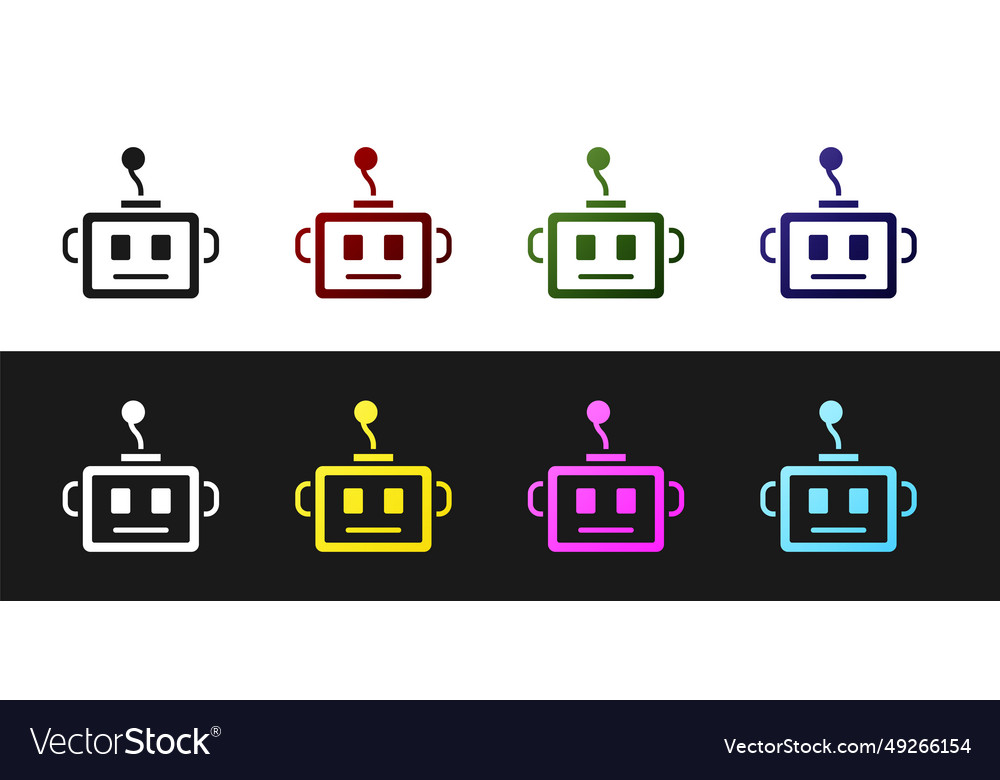 Set artificial intelligence robot icon isolated vector image Set artificial intelligence robot icon isolated