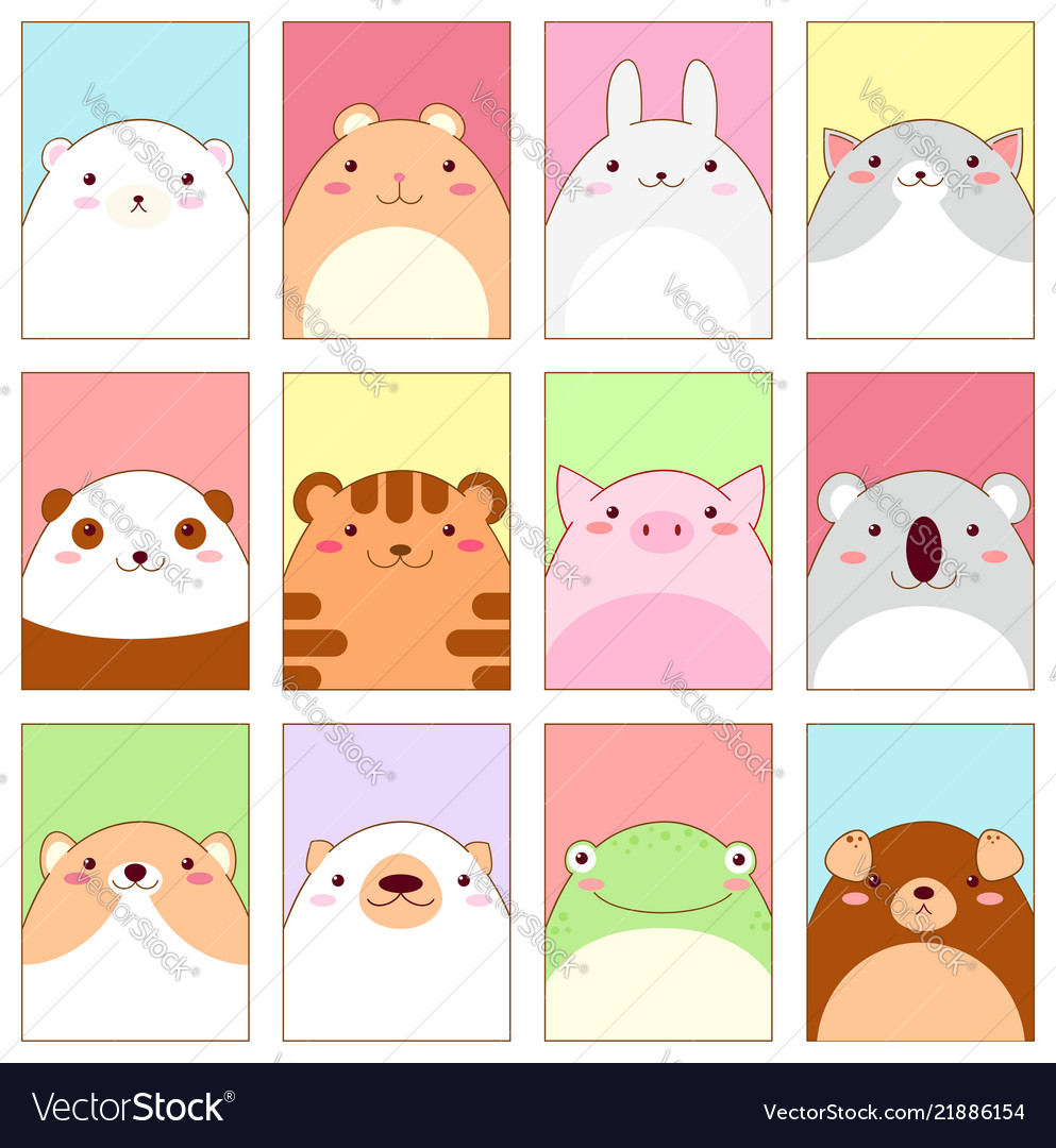 Set of banners with cute animals Royalty Free Vector Image