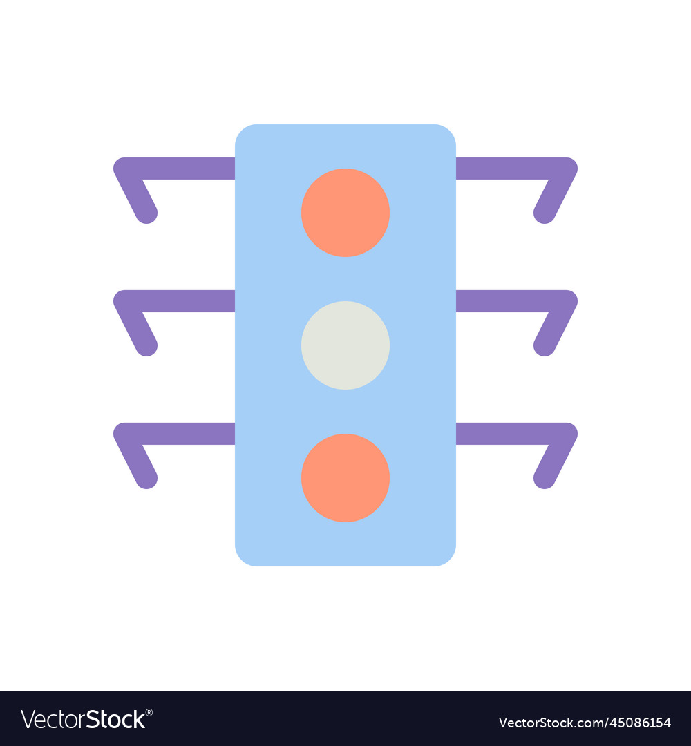 Traffic light flat color ui icon