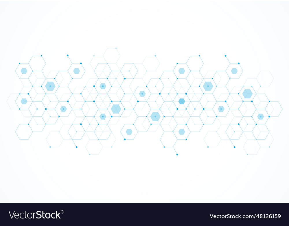 Abstract hexagonal molecular structures vector image Abstract hexagonal molecular structures