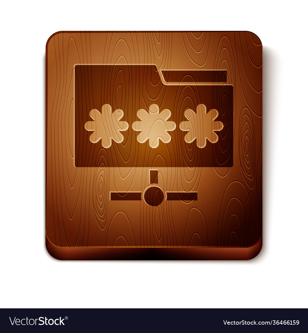 Brown folder with password notification icon Vector Image Brown folder with password notification icon