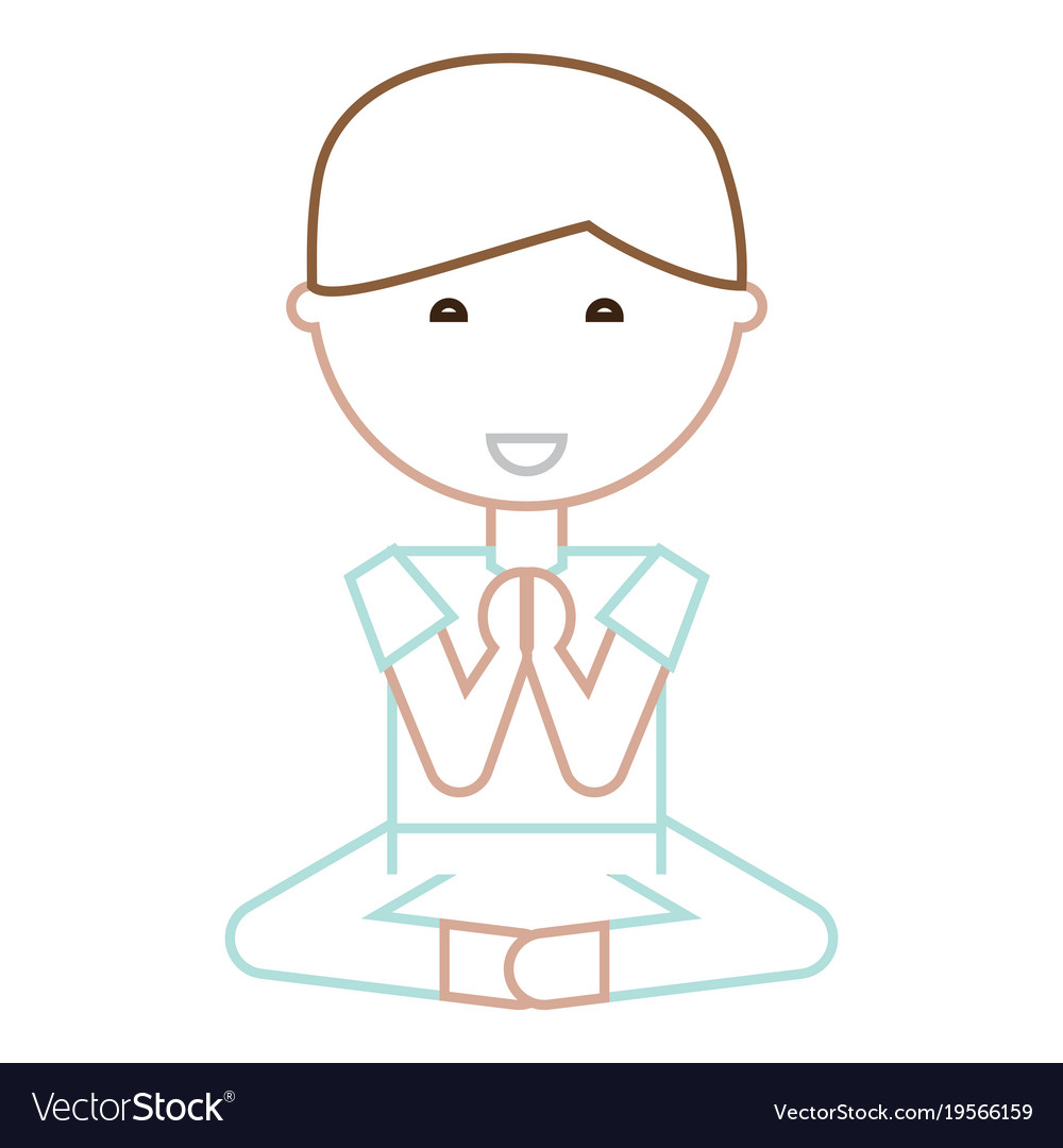 Cartoon man doing yoga Royalty Free Vector Image