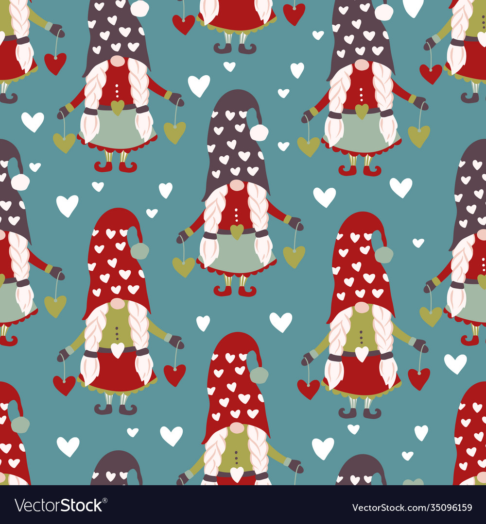 Gnome seamless pattern Royalty Free Vector Image