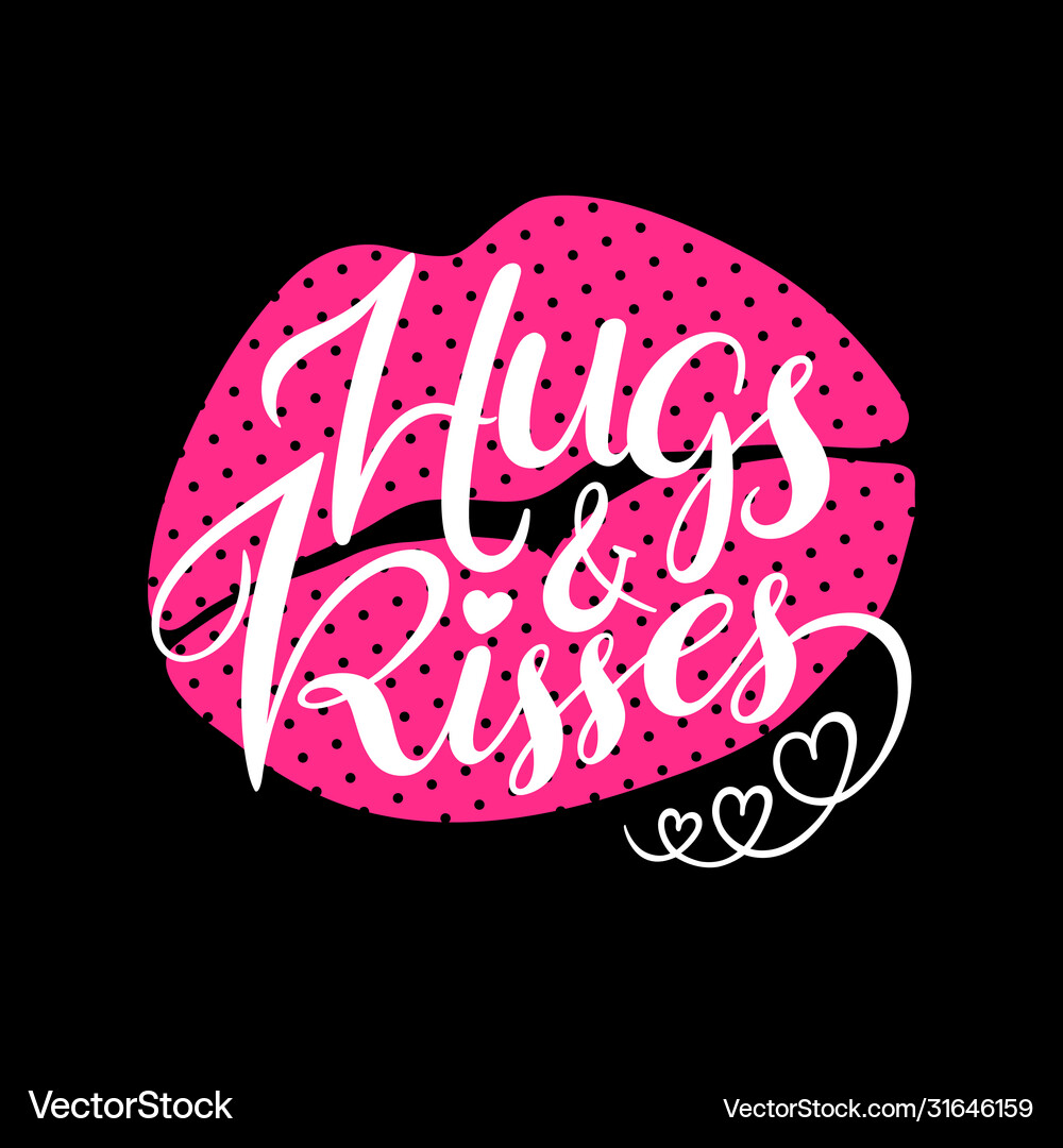 Hugs and kisses Royalty Free Vector Image - VectorStock