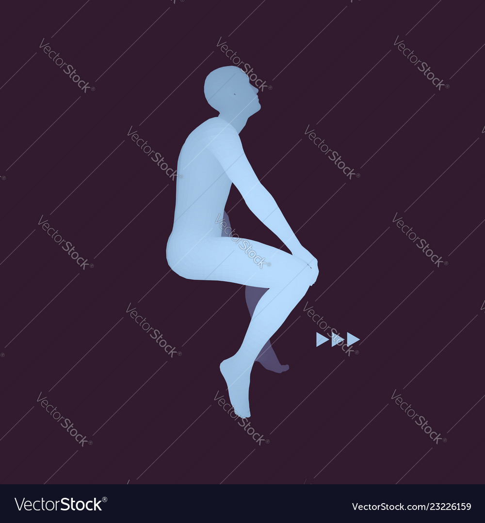 Man in a thinker pose 3d model of business