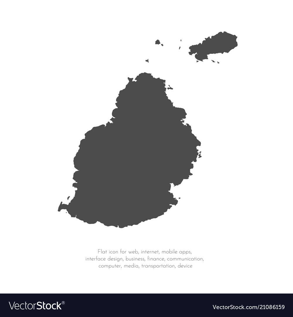 Map mauritius isolated black