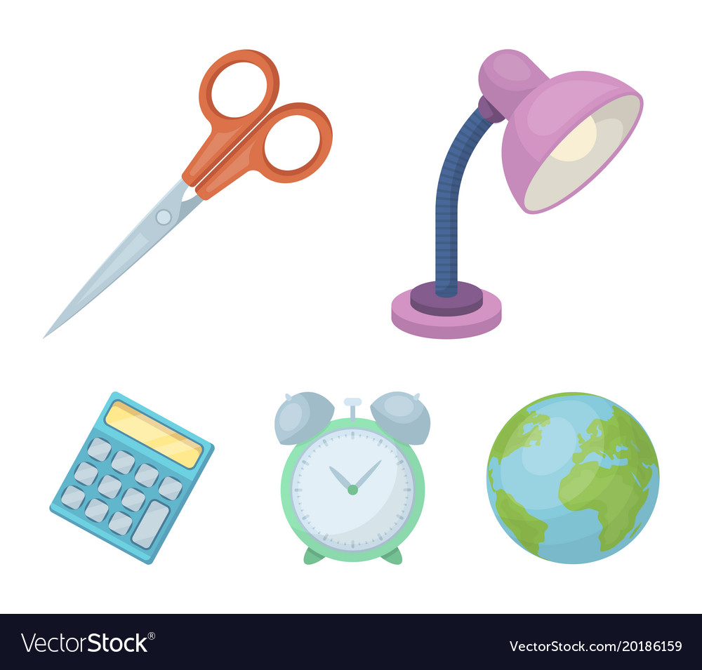 Table lamp scissors alarm clock calculator