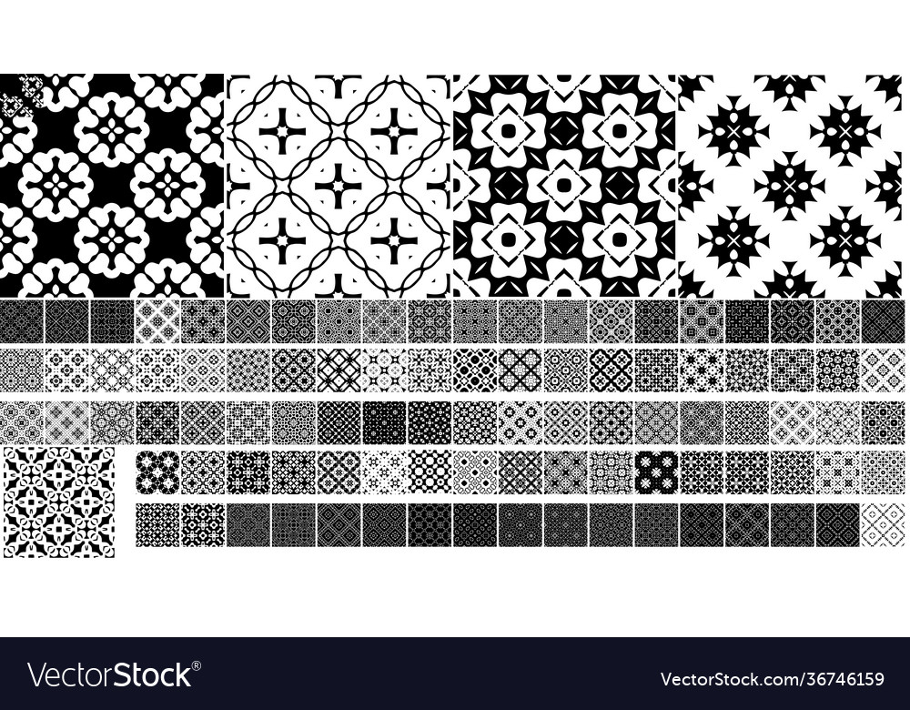 Universal different geometric seamless patterns vector image Universal different geometric seamless patterns