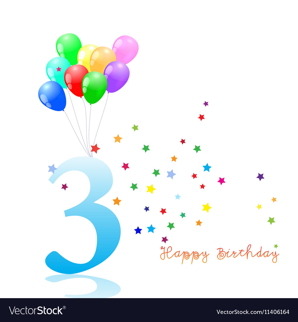 Anniversary third birthday signs collection Vector Image