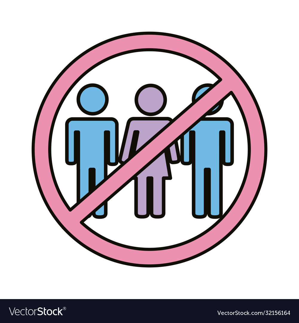 Avoid crowds alert signal line and fill style icon