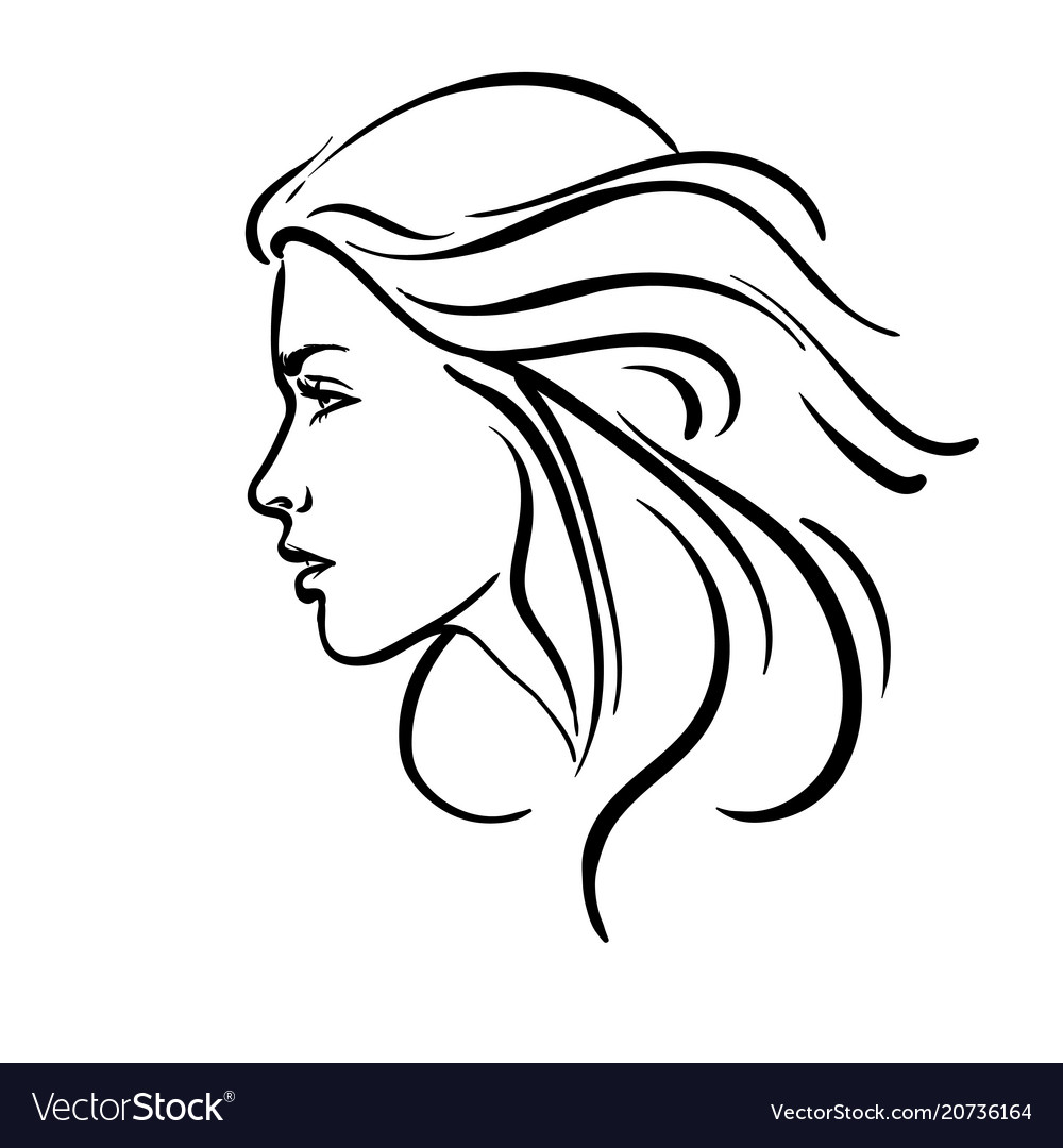 Beautiful woman with streaming hair portrait Vector Image