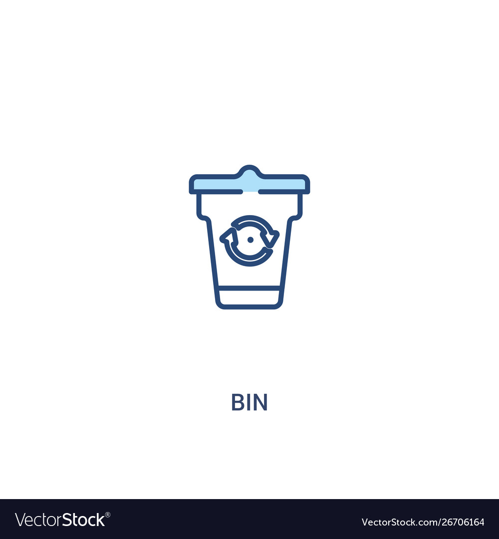 Bin concept 2 colored icon simple line element vector image Bin concept 2 colored icon simple line element