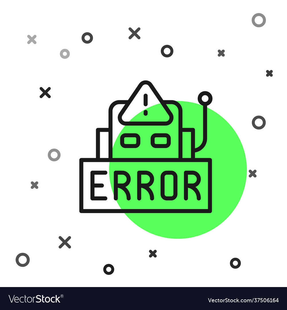Black line error in operation program vector image Black line error in operation program
