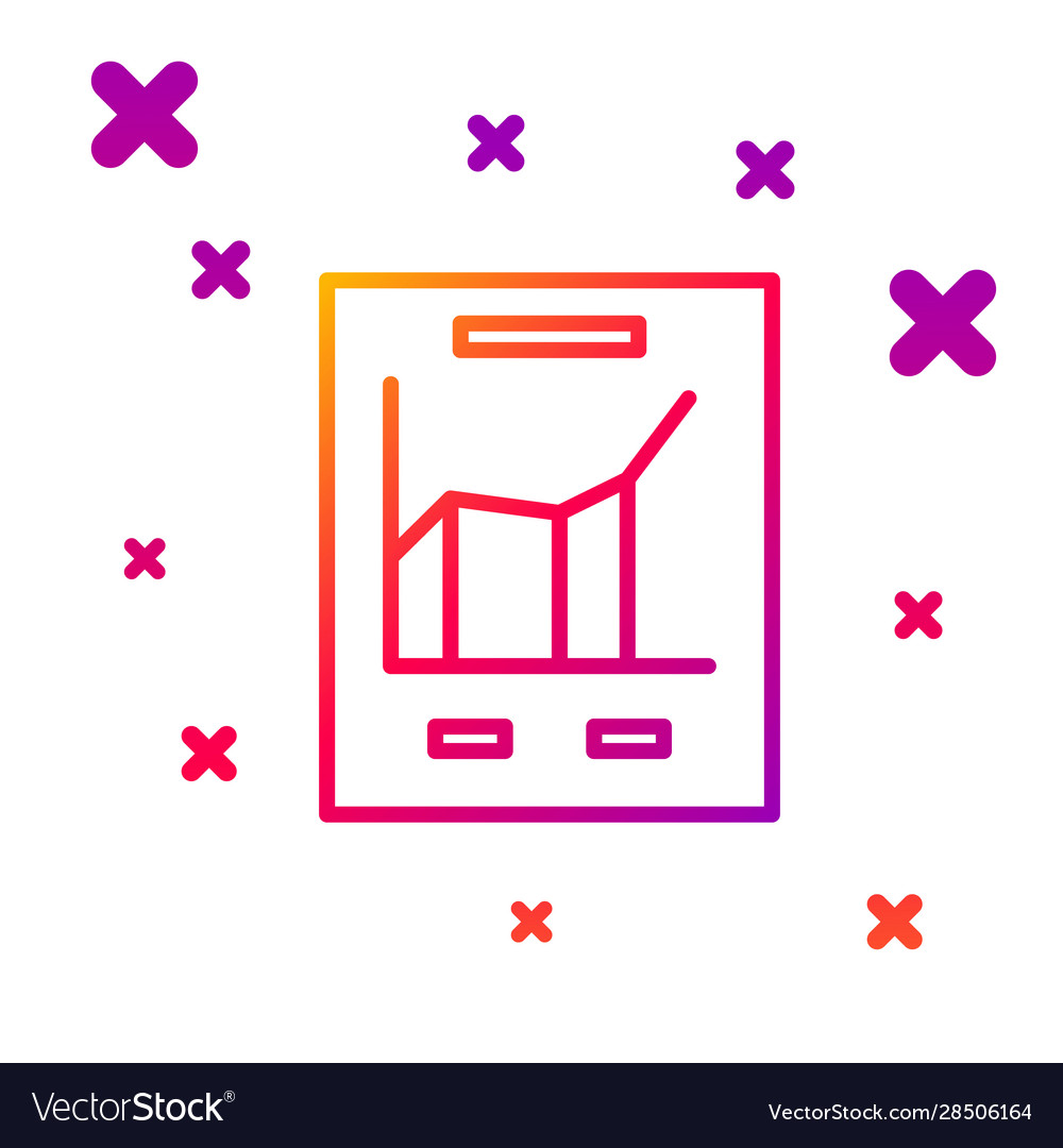 Color line document with graph chart icon isolated vector image Color line document with graph chart icon isolated