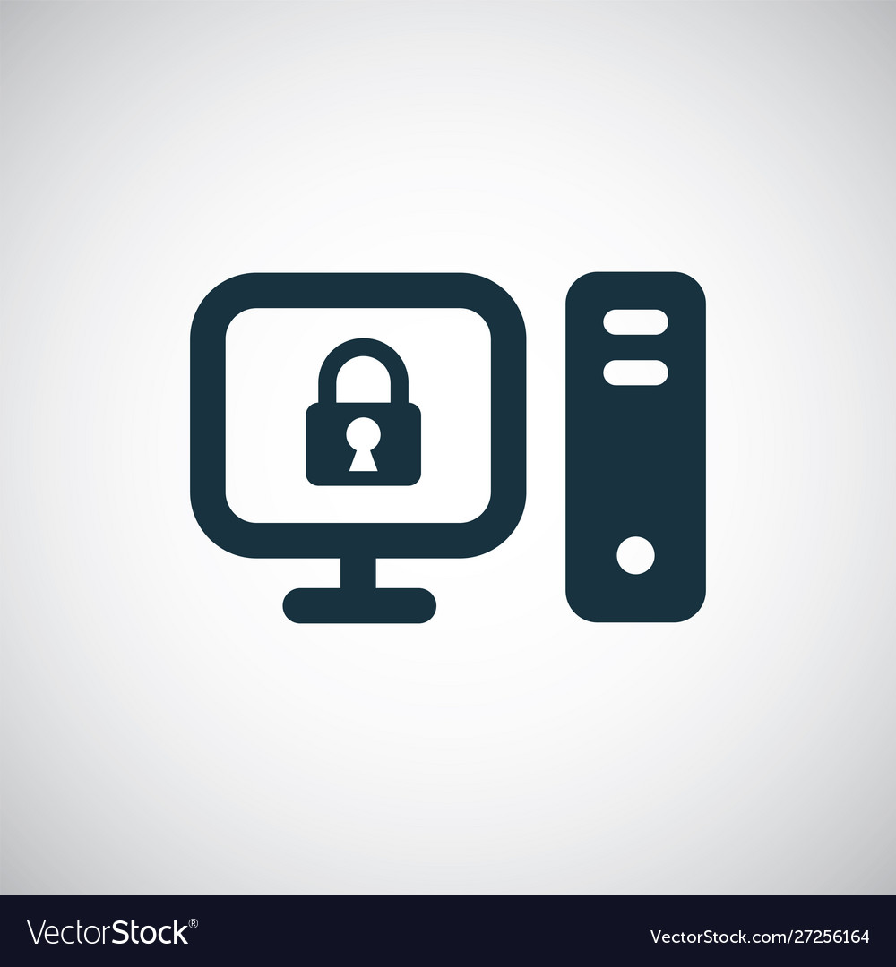 Computer Schloss Icon für Web und ui auf weiß