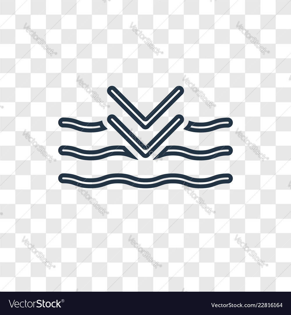 Deep concept linear icon isolated on transparent vector image Deep concept linear icon isolated on transparent