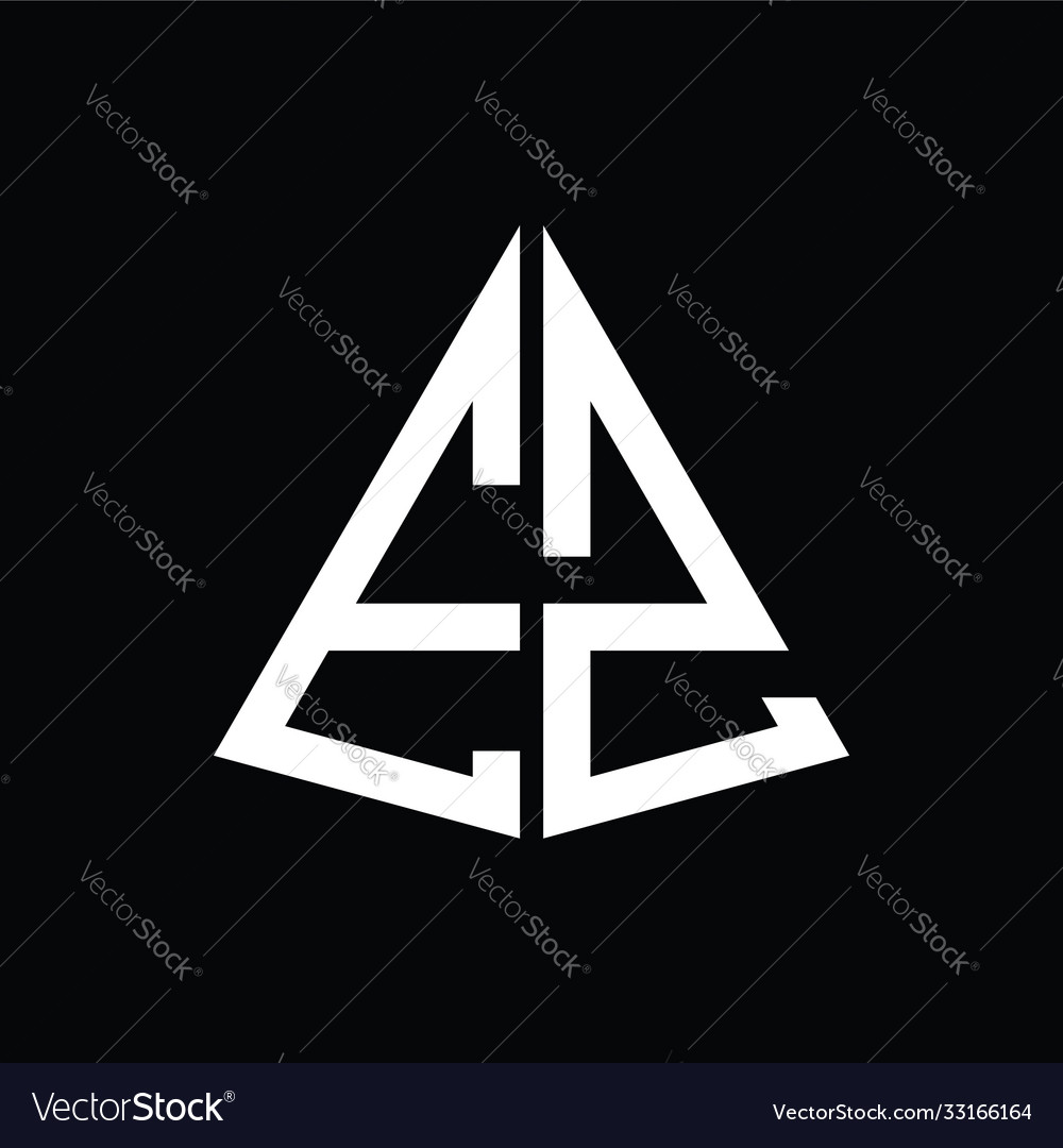 E z white triangle initials with a black