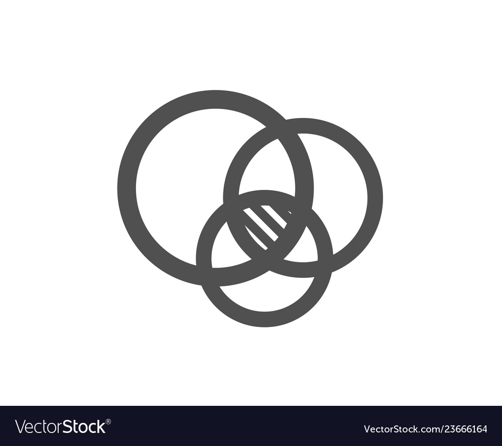 Euler diagram icon eulerian circles sign