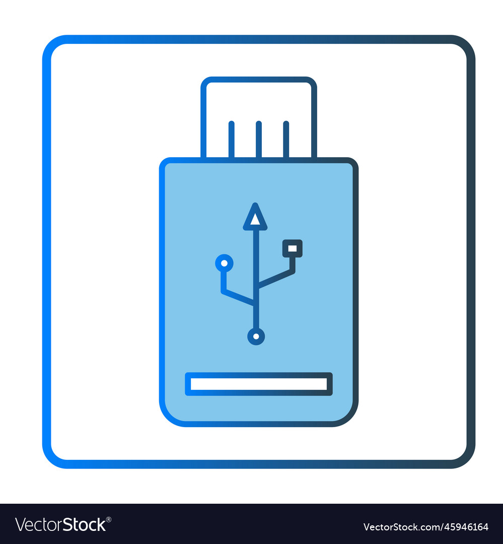 Flash disk icon related to multimedia vector image Flash disk icon related to multimedia