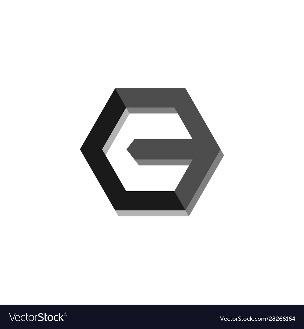 Initial letter c with hexagon shape
