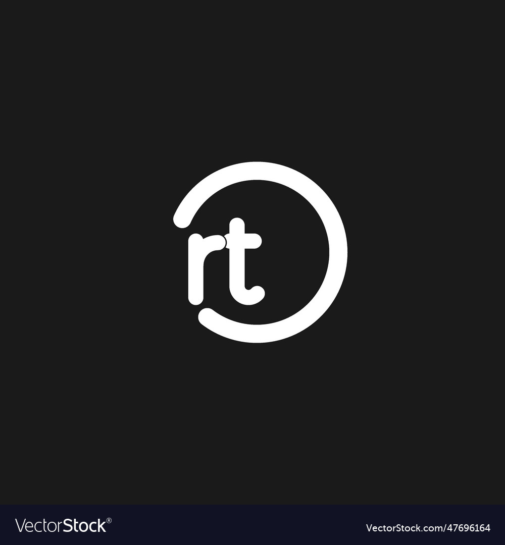 Initials rt logo monogram with simple circles