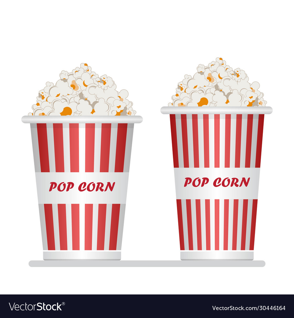 Popcorn bucket isolated on white Royalty Free Vector Image