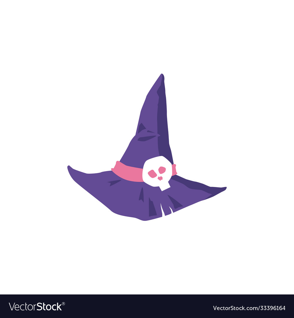 Lila Spitze Hexe Hut mit Totenkopf Dekoration