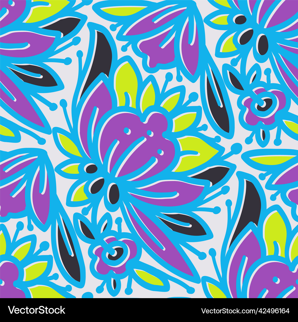 Seamless pattern with flowers Royalty Free Vector Image