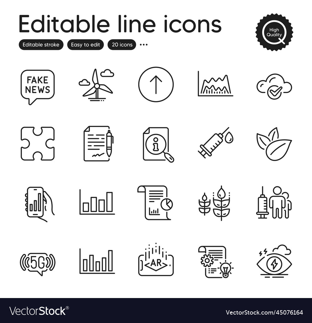 Set of science outline icons contains Vector Image Set of science outline icons contains