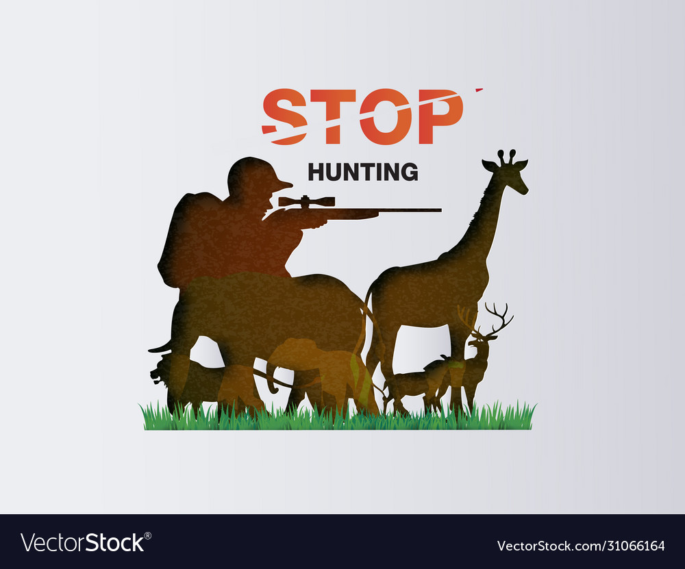 Stop hunting animal Royalty Free Vector Image - VectorStock Stop hunting animal Royalty Free Vector Image - VectorStock