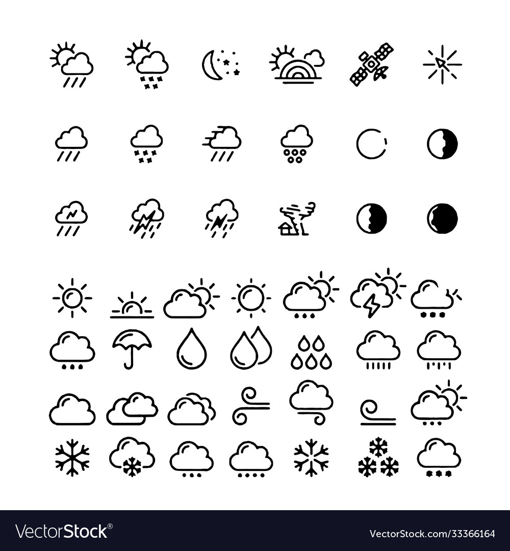 Wetter Icons - Weißer Hintergrund