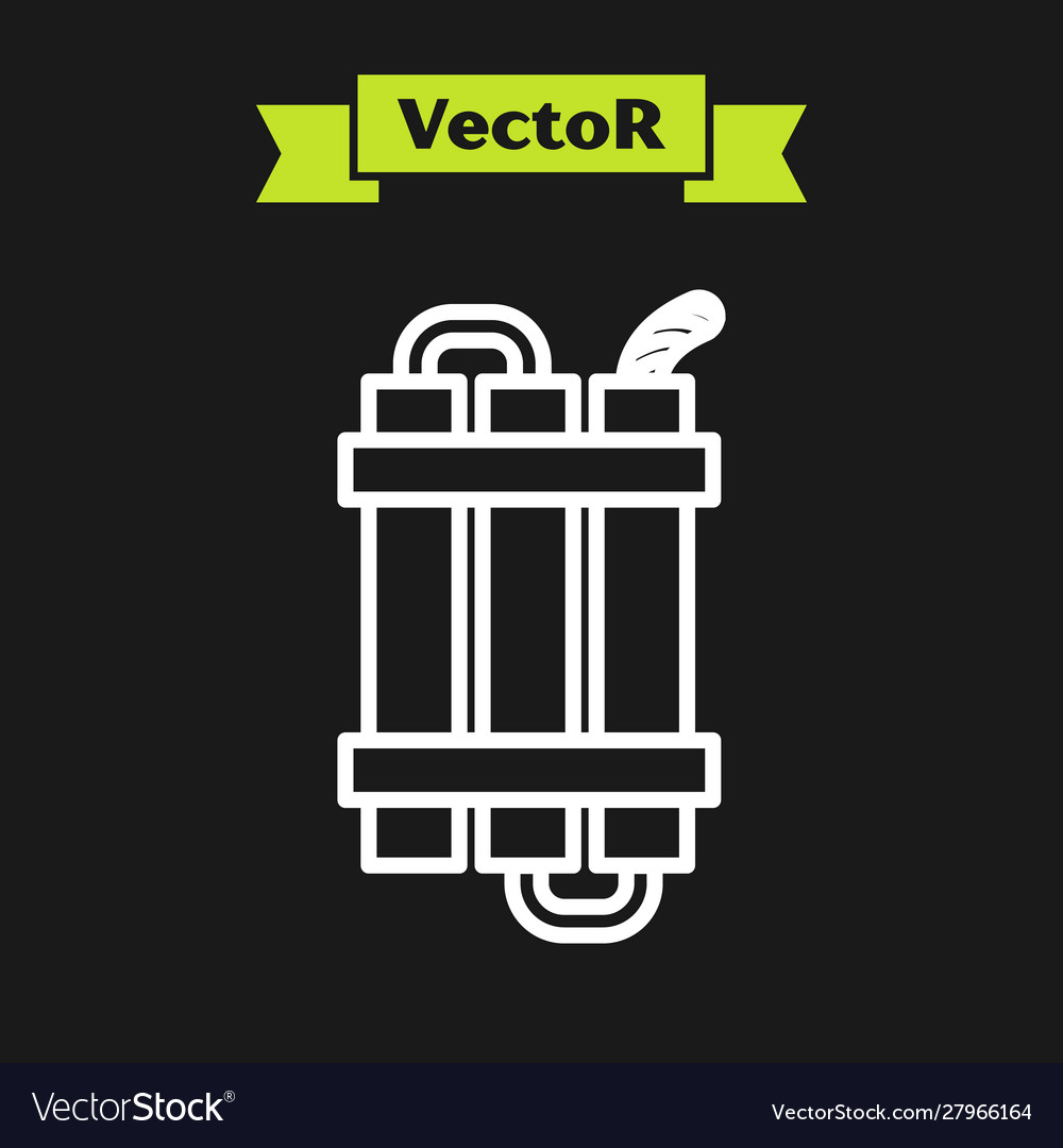 White line detonate dynamite bomb stick and timer vector image White line detonate dynamite bomb stick and timer