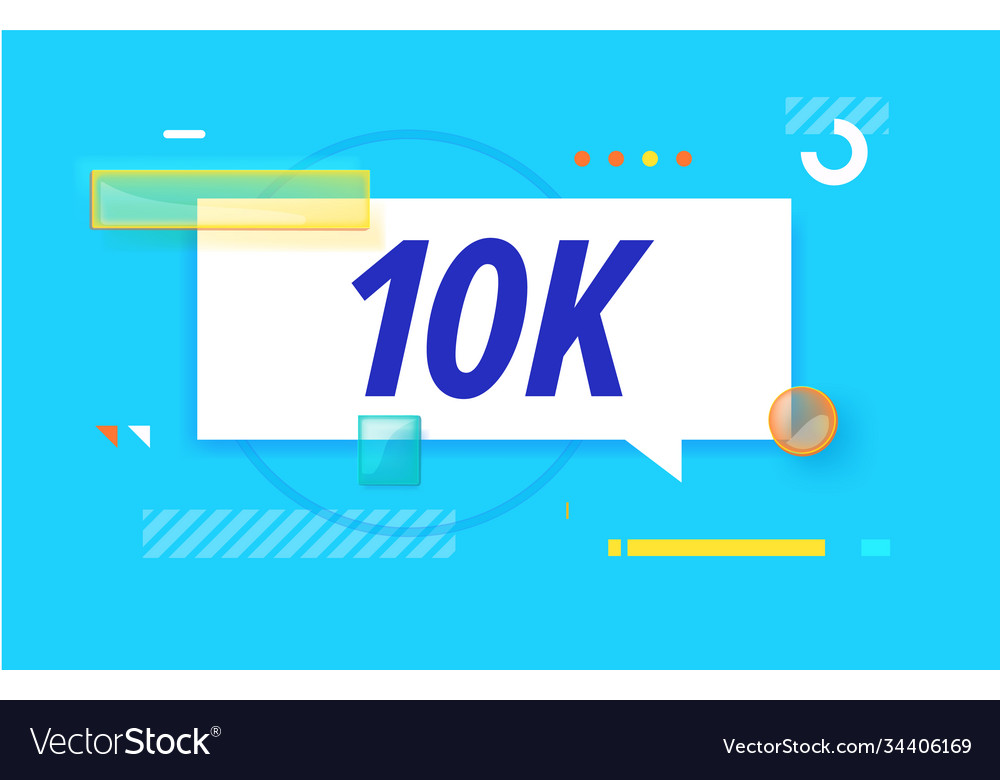 10k or 10000 followers in design banner Royalty Free Vector