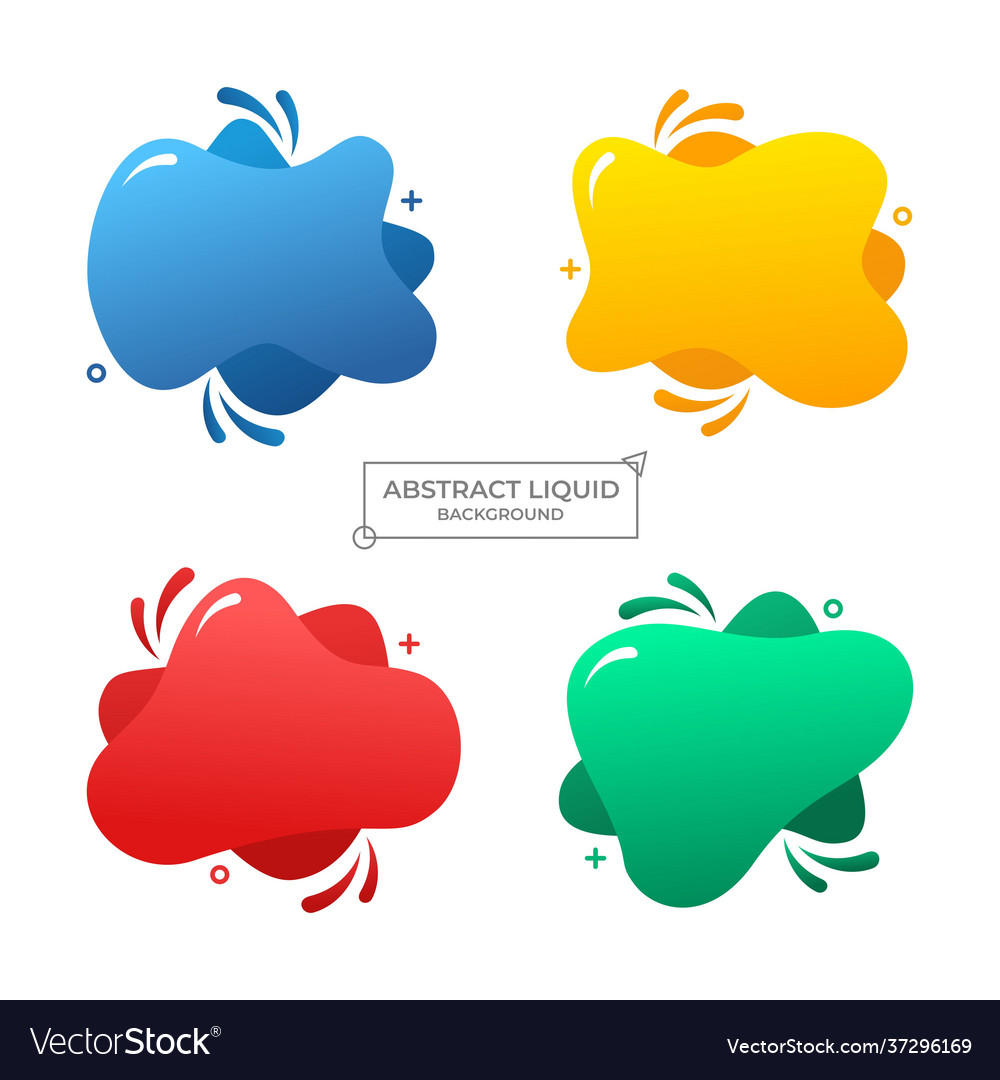 Abstract liquid with gradient color set vector image Abstract liquid with gradient color set