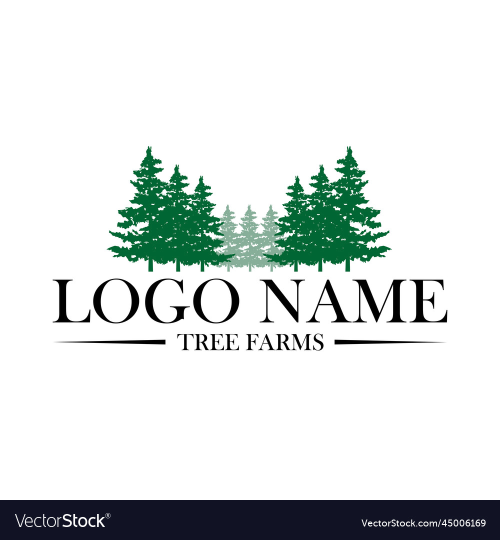 Christmas tree farm logo Royalty Free Vector Image