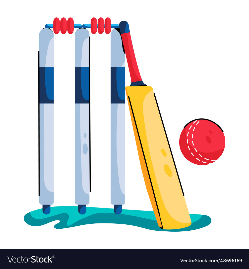 Cricket equipment Royalty Free Vector Image - VectorStock