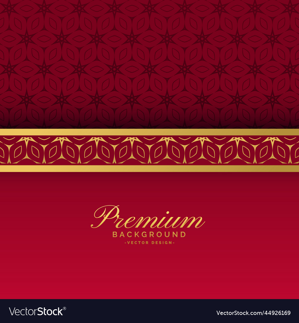 Ethnic red and gold luxury royal background Vector Image