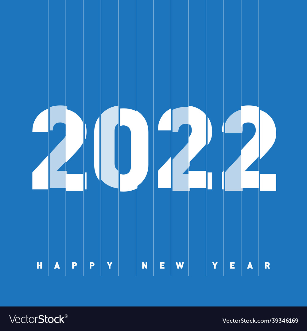 Happy new year 2022 inscription glitch effect