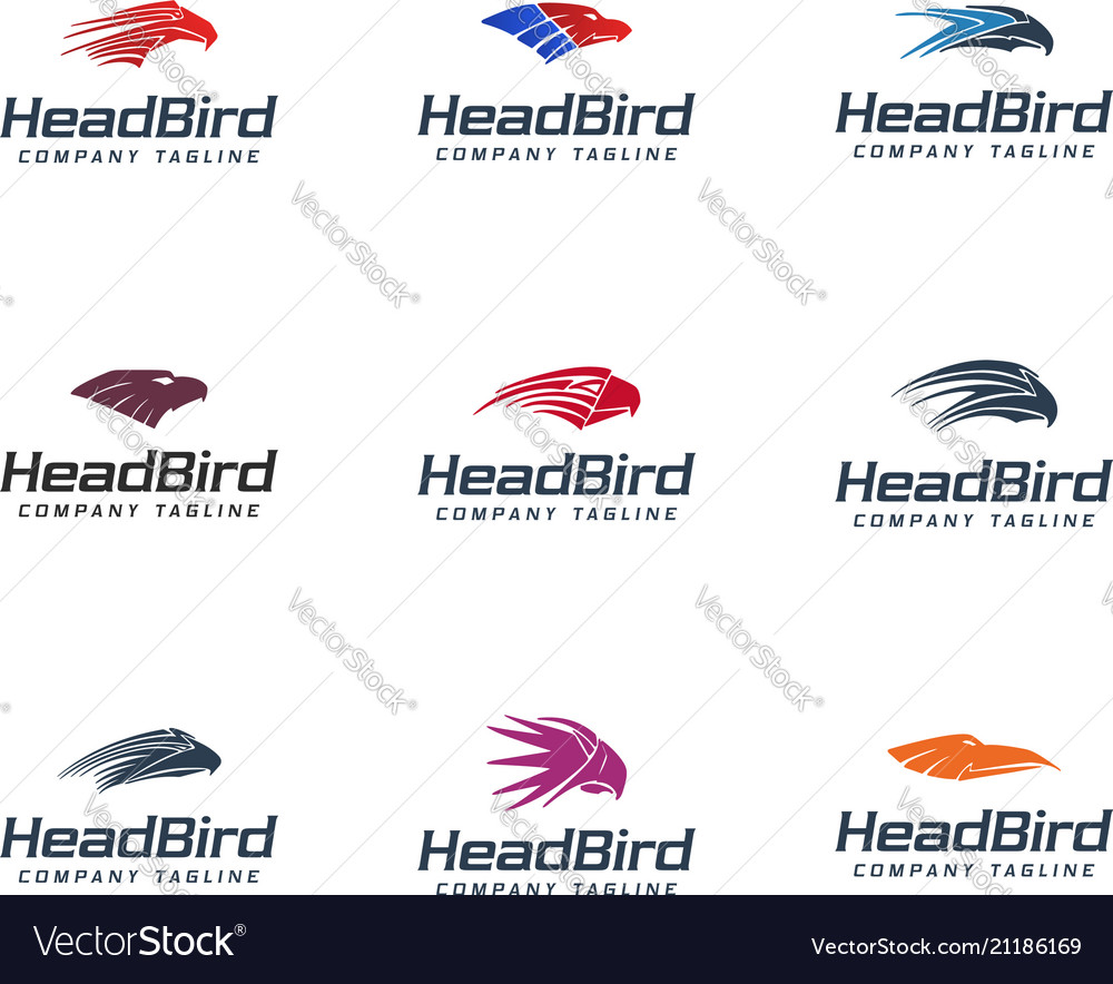 Head bird logo collection set animals design