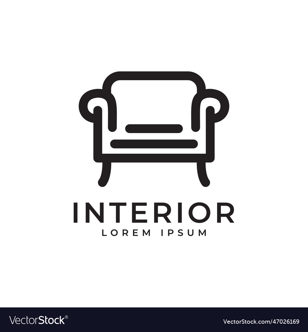 Home decoration interior logo design Royalty Free Vector