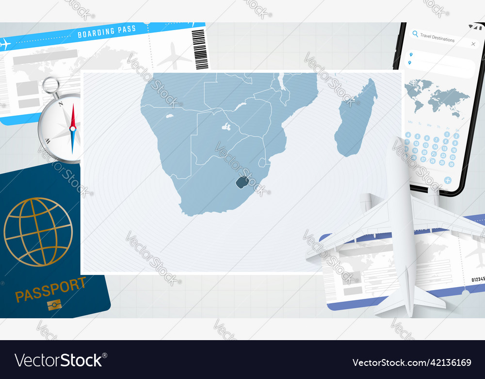 Journey to lesotho with a map