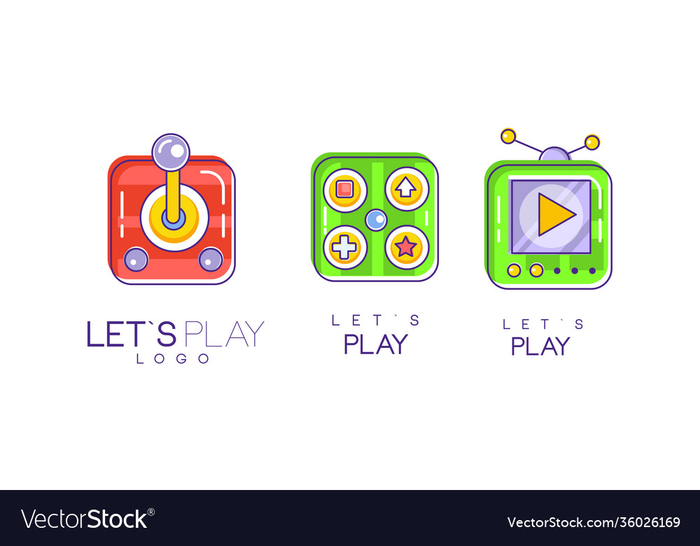 Lets play logo collection game console labels